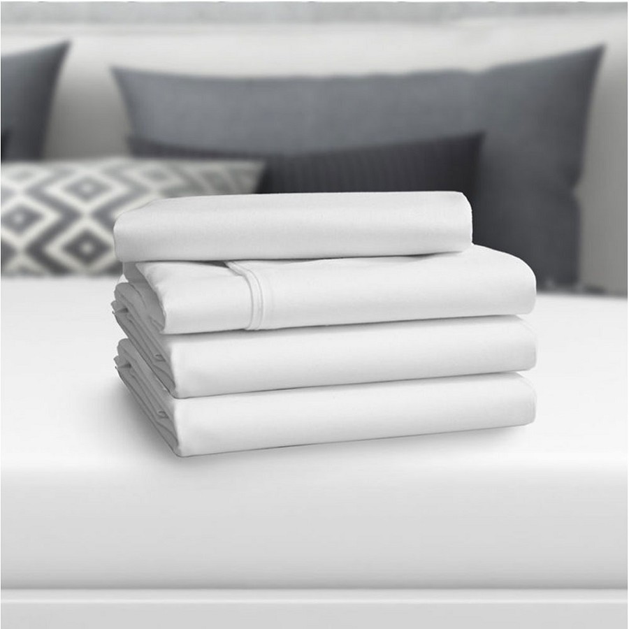 Ganesh Oxford T-300 Blend Fitted Sheets King 78x80x15 80% Cotton 20% Polyester White 1 Dz Per Case Price Per Dz 