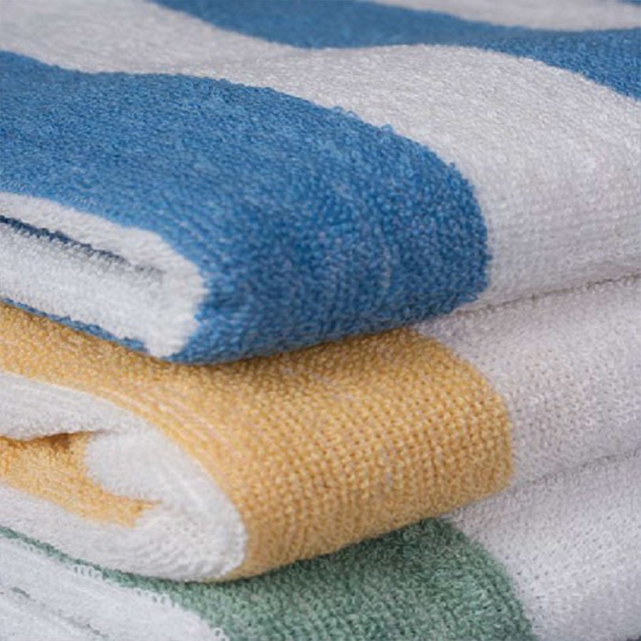 Ganesh Oxford Cabana 2x2 Stripe Pool Towels 30x60 100% Cotton Vat Dyed 2 Ply Ringspun 9Lb/Dz 3 Dz Per Case Price Per Dz 
