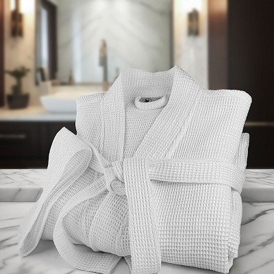 Ganesh Kimono Honeycomb Waffle Weave Bathrobe 48x60 60% Ringspun Preshrunk Cotton 40% Polyester 12 Per Case Price Per Each 