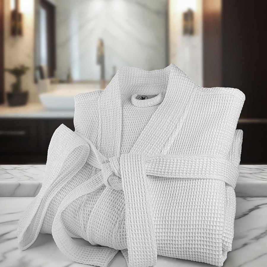 Ganesh Kimono Honeycomb Waffle Weave Bathrobe 48x60 60% Ringspun Preshrunk Cotton 40% Polyester 12 Per Case Price Per Each 