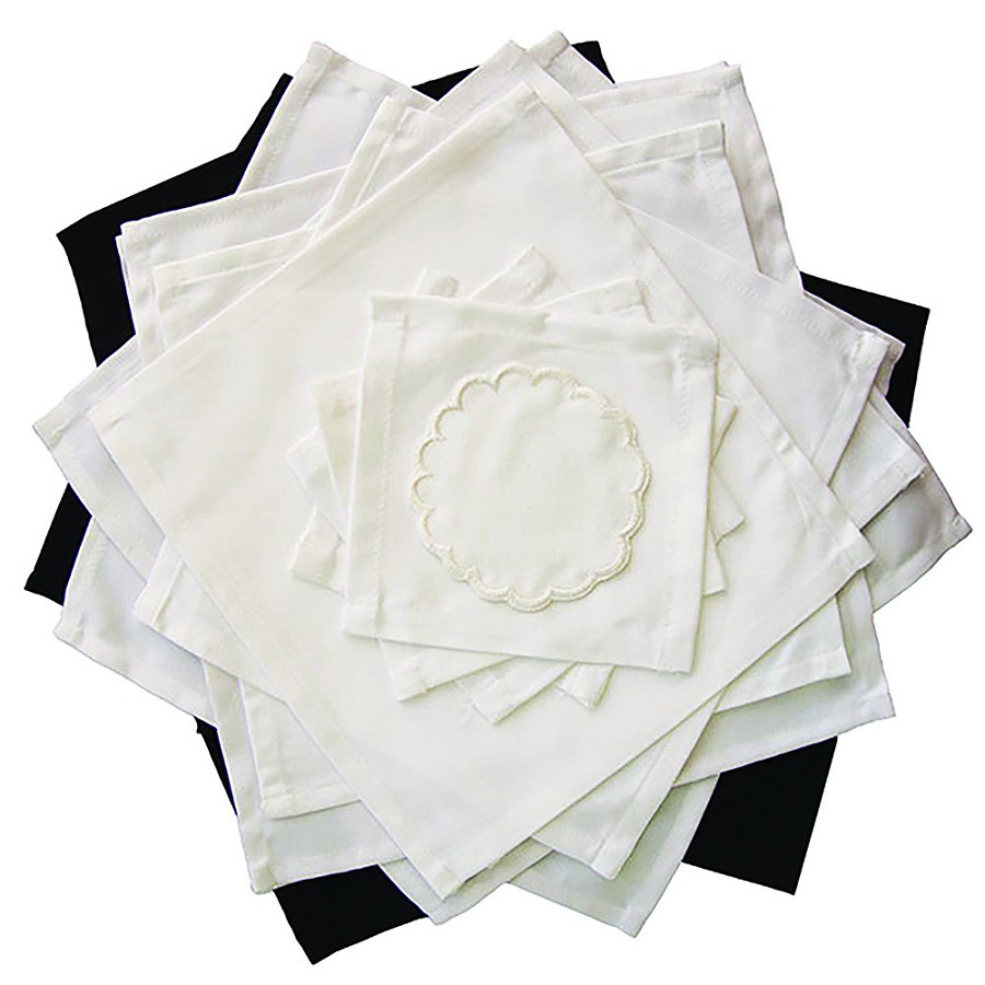 Garnier-Thiebaut Tea Napkins 10x10 With 3/8' Hems 100% Cotton White 500 Per Case Price Per Each 