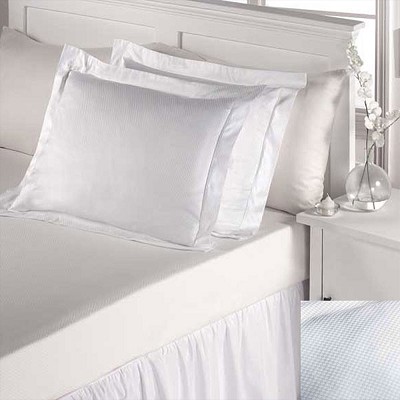 Garnier-Thiebaut Normandie T-300 Pillowcase Queen 21x36 100% ELS Cotton Microcheck White 120 Per Case Price Per Each 