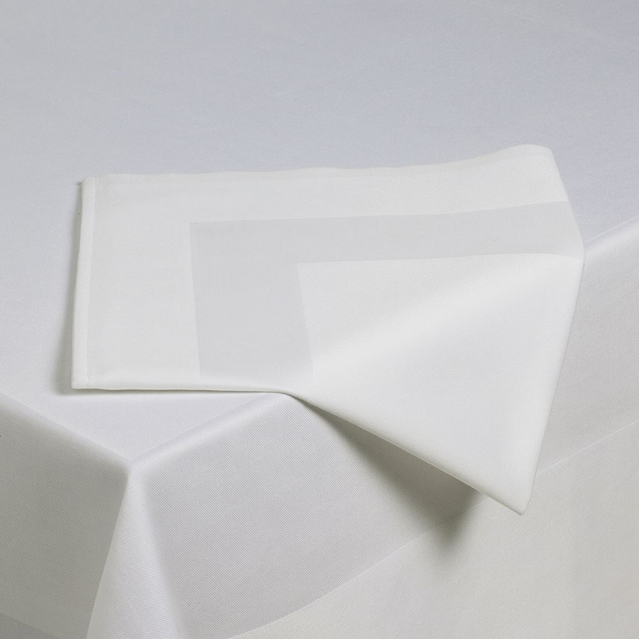 Garnier-Thiebaut Satin Band Crossbordered 2 Hems Napkins 22x22 100% ELS Cotton White 300 Per Case Price Per Each 