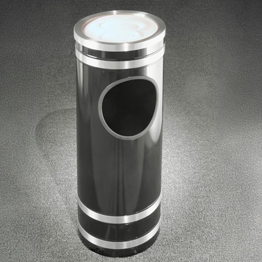 Glaro 3-Gallon 'Monte Carlo' WasteMaster Collection Sand Cover Ash/Trash Receptacles With Satin Aluminum Bands & Covers Designer Color Finish 