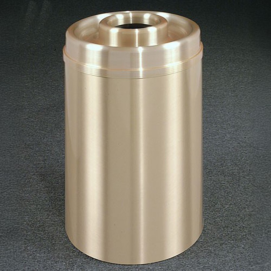Glaro 33-Gallon 'Atlantis' WasteMaster Collection Donut Top Ash/Trash Receptacles Satin Brass 