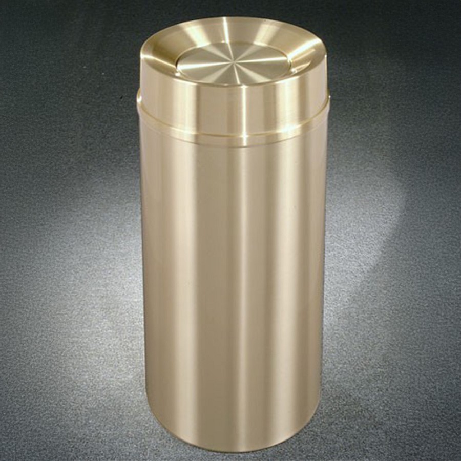 Glaro 16-Gallon 'Atlantis' WasteMaster Collection Tip Action Top Waste Receptacles Satin Brass 