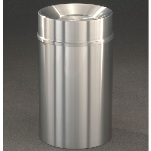 Glaro 33-Gallon 'New Yorker' WasteMaster Collection Tip Action Top Waste Receptacles Satin Aluminum 