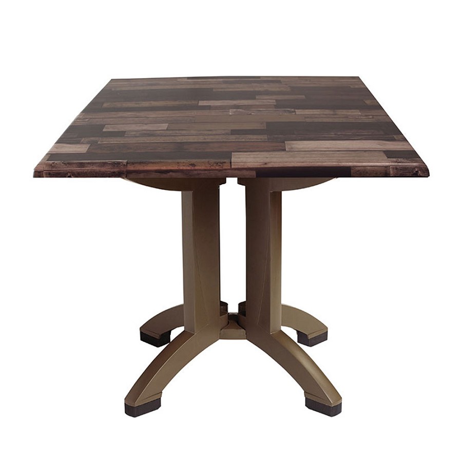 Grosfillex 36' Atlanta Square Table With Umbrella Hole Shiplap 