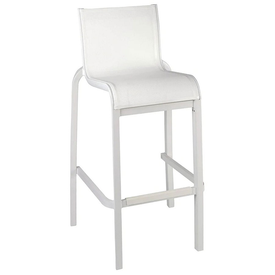 Grosfillex Sunset Stacking Armless Barstool White/Glacier White 8 Per Case Price Per Each 