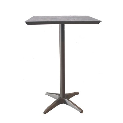 Grosfillex 28' Sunset Square Bar Height Table Granite/Volcanic Black Base 