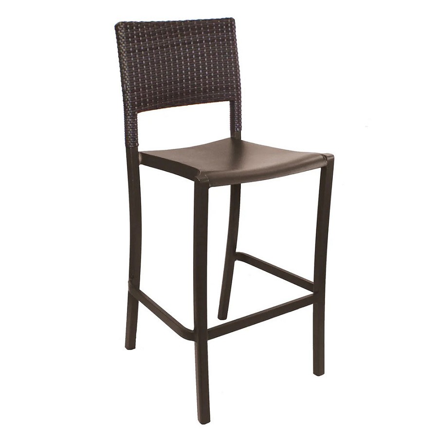 Grosfillex Java Wicker Stacking Armless Barstool Bronze 8 Per Case Price Per Each 