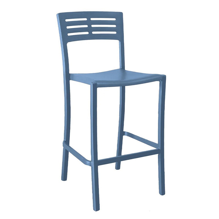 Grosfillex Vogue Stacking Armless Barstool Denim Blue 8 Per Case Price Per Each 