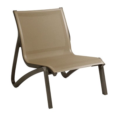 Grosfillex Sunset Stacking Armless Lounge Chair Cognac/Fusion Bronze 4 Per Case Price Per Each 