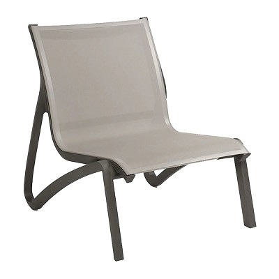 Grosfillex Sunset Stacking Armless Lounge Chair Solid Gray/Volcanic Black 4 Per Case Price Per Each 