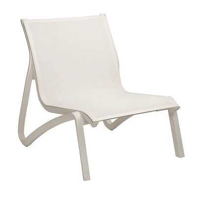 Grosfillex Sunset Stacking Armless Lounge Chair White/Glacier White 4 Per Case Price Per Each 
