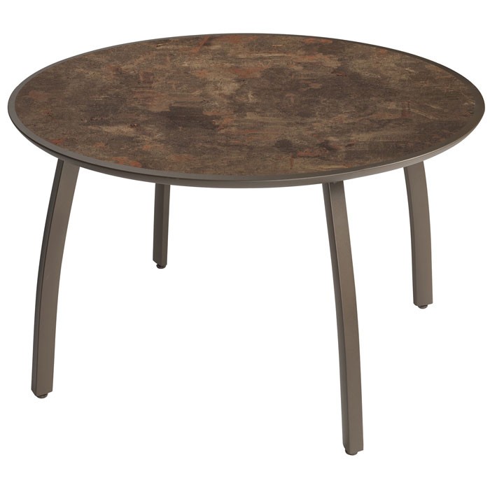 Grosfillex 42' Sunset Round Table With Umbrella Hole Lava/Fusion Bronze 