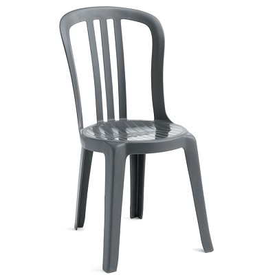 Grosfillex Miami Bistro Stacking Sidechair Charcoal 32 Per Case Price Per Each 