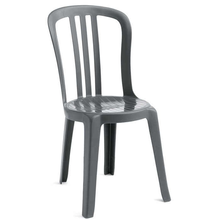 Grosfillex Miami Bistro Stacking Sidechair Charcoal 32 Per Case Price Per Each 