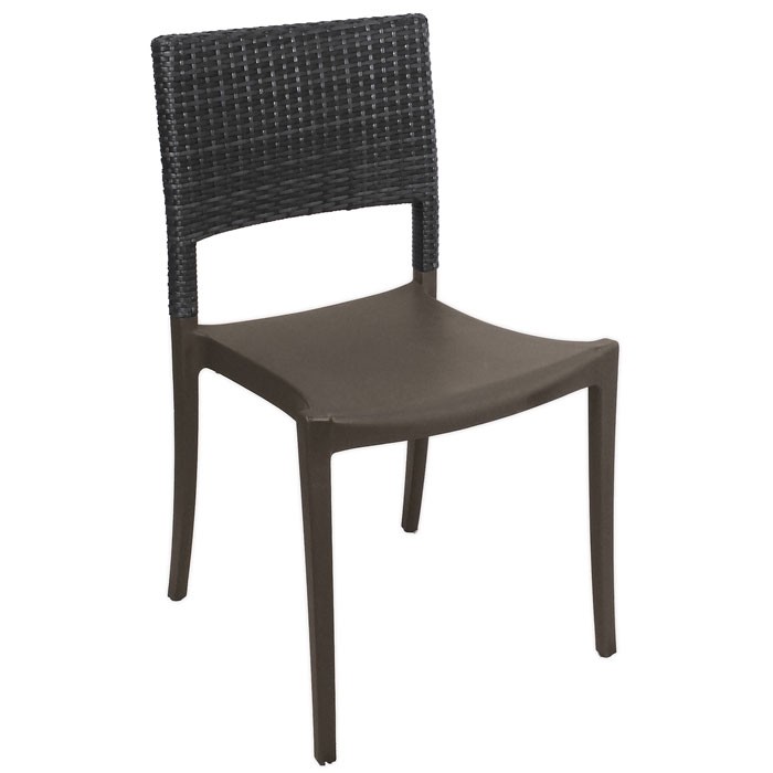 Grosfillex Java Wicker Stacking Chair Charcoal 16 Per Case Price Per Each 