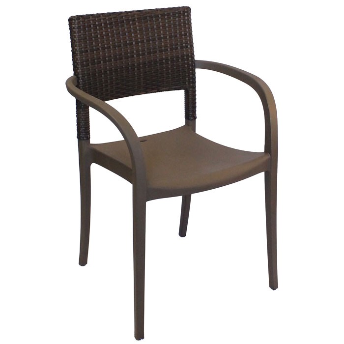 Grosfillex Java Wicker Stacking Armchairs Bronze 16 Per Case Price Per Each 