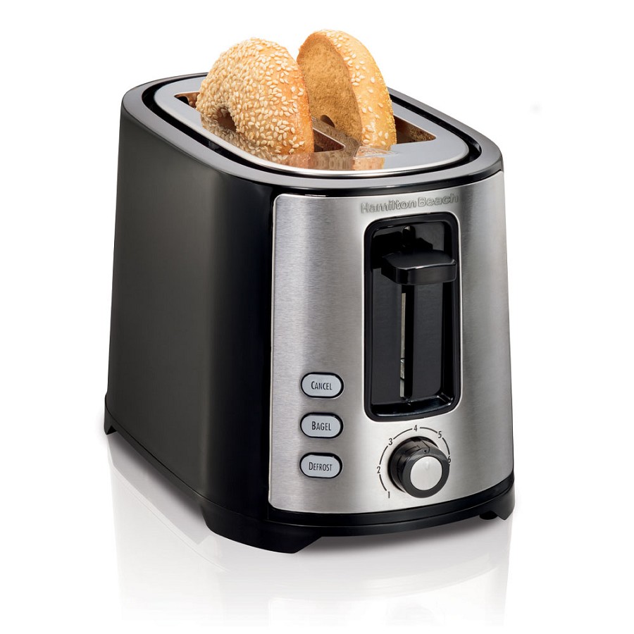 Hamilton Beach Commercial 22633G Extra-Wide 2 Slice Toaster Black/Silver 2 Per Case Price Per Each 