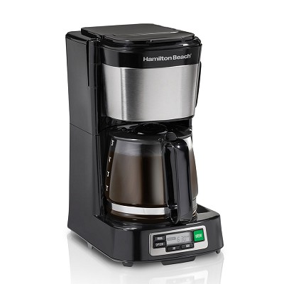 Hamilton Beach Commercial 46113 5 Cup FrontFill Mini Brew Programmable Coffee Maker With Glass Carafe Black 2 Per Case Price Per Each 