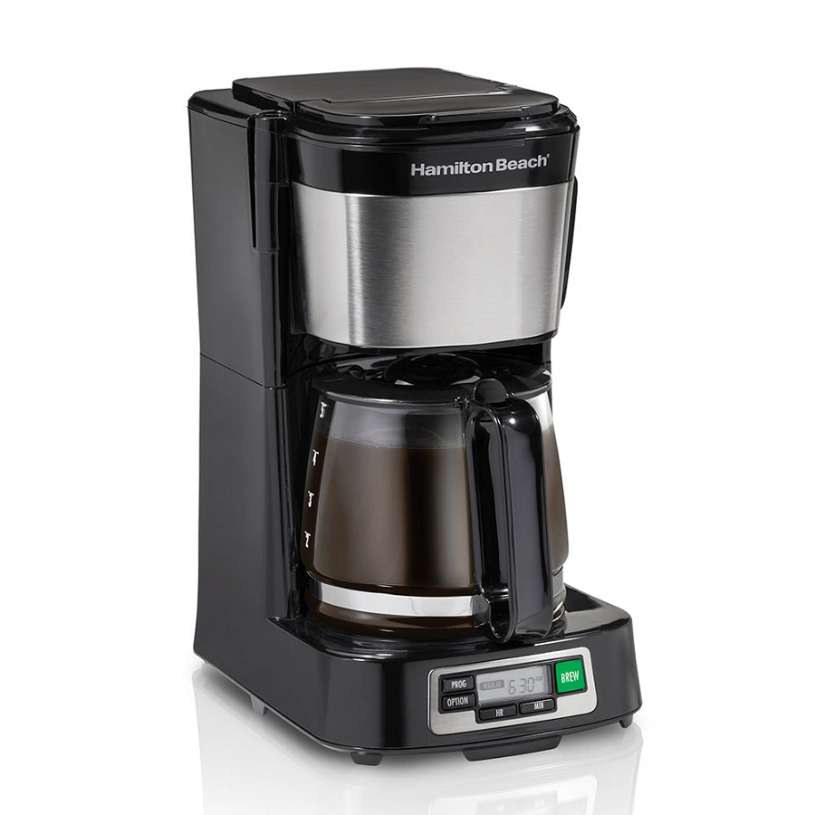 Hamilton Beach Commercial 46113 5 Cup FrontFill Mini Brew Programmable Coffee Maker With Glass Carafe Black 2 Per Case Price Per Each 