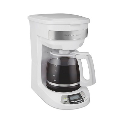 Hamilton Beach Commercial 46294J 12 Cup Programmable Coffee Maker With Glass Carafe White 2 Per Case Price Per Each 