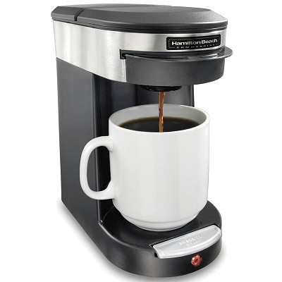 Hamilton Beach Commercial HDC200S-CA Deluxe 1 Cup Pod Coffee Maker With ASO Black/Stainless Steel 6 Per Case Price Per Each 
