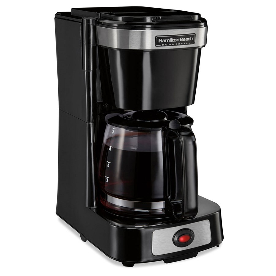 Hamilton Beach Commercial HDC500D 4 Cup Coffee Maker With Swing Out Lift Off Brew Basket Black With Glass Carafe 6 Per Case Price Per Each 
