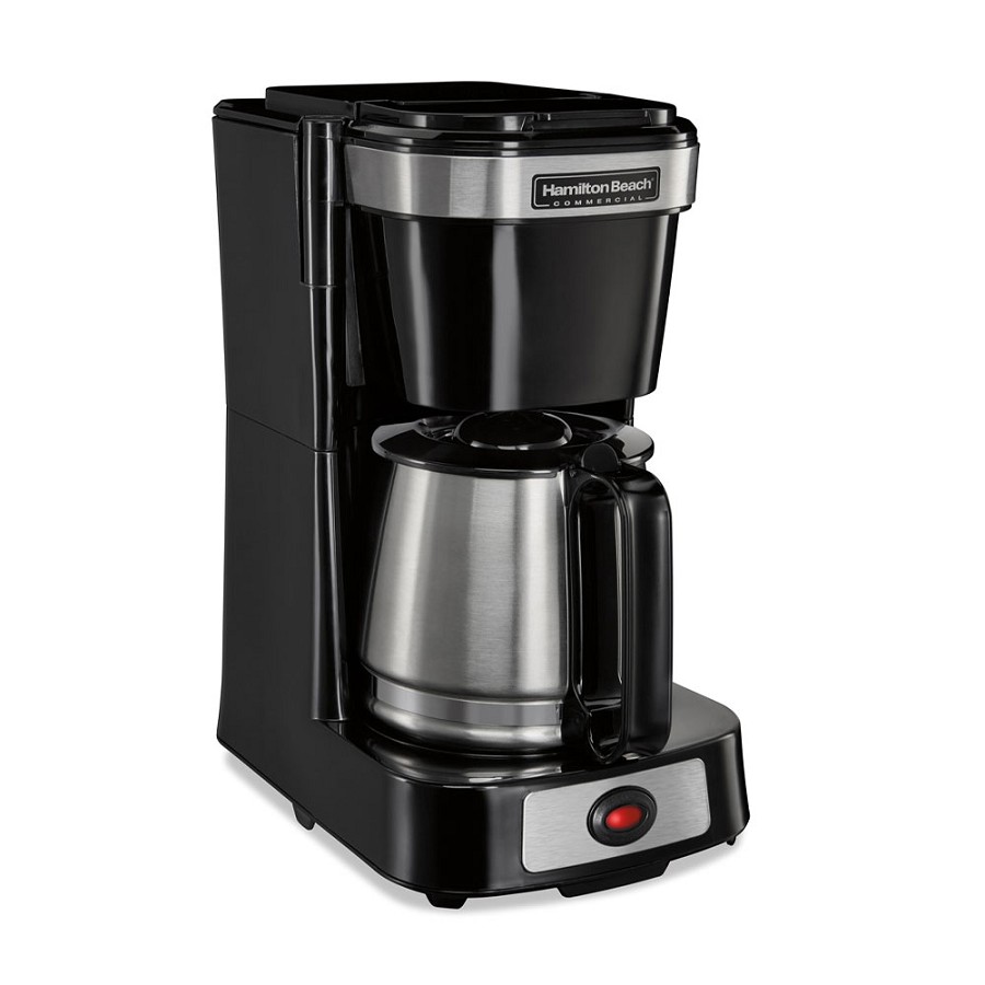 Hamilton Beach Commercial HDC500DS 4 Cup Coffee Maker With Swing Out Lift Off Brew Basket Black With Stainless Steel Carafe 6 Per Case Price Per Each 