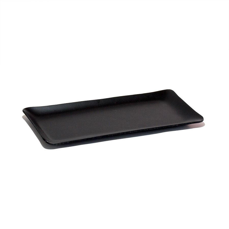 Hapco Rectangular Vegan Leather Laminated Amenity Tray Black 24 Per Case Price Per Each 