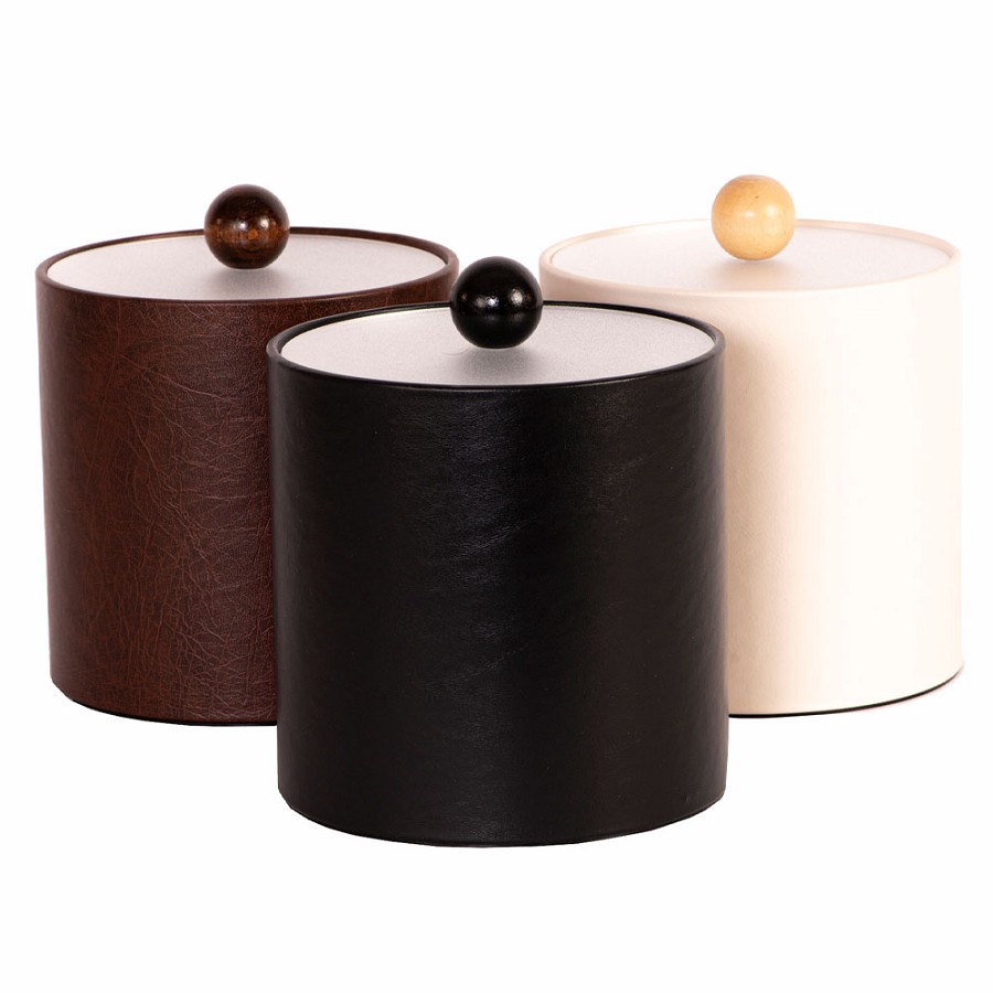 Hapco Signature Collection 3 Qt. Round Ice Bucket With Flat Frost Acrylic Lid & Wood Knob 12 Per Case Price Per Each 