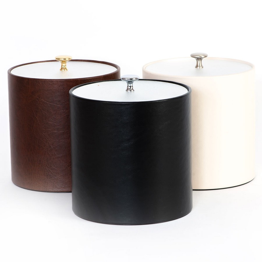 Hapco Signature Collection 3 Qt. Round Ice Bucket With Flat Frost Acrylic Lid & Metal Knob 12 Per Case Price Per Each 