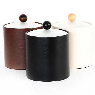 Hapco #7020 Signature Collection 3 Qt. Round Ice Bucket With Dome Frost Acrylic Lid & Wood Knob 12 Per Case Price Per Each 