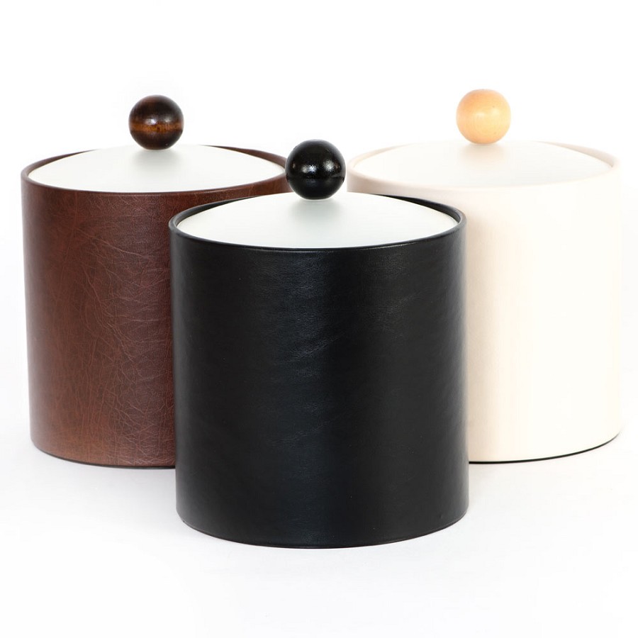 Hapco #7020 Signature Collection 3 Qt. Round Ice Bucket With Dome Frost Acrylic Lid & Wood Knob 12 Per Case Price Per Each 