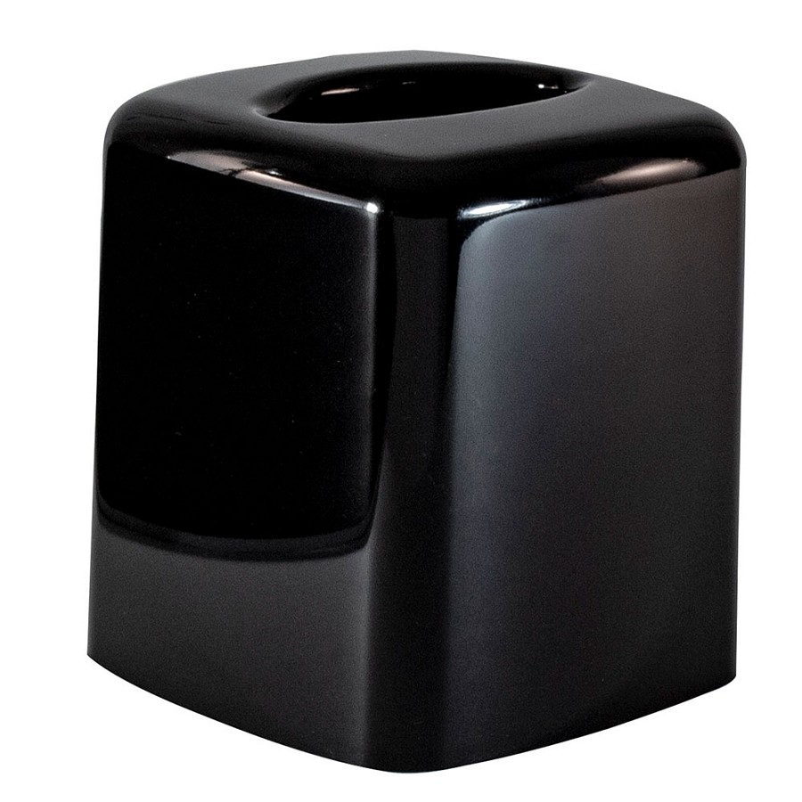 Hapco Lacquerware High Gloss Plastic Boutique Tissue Box Cover Rounded Edges Without Bottom Black 12 Per Case Price Per Each 