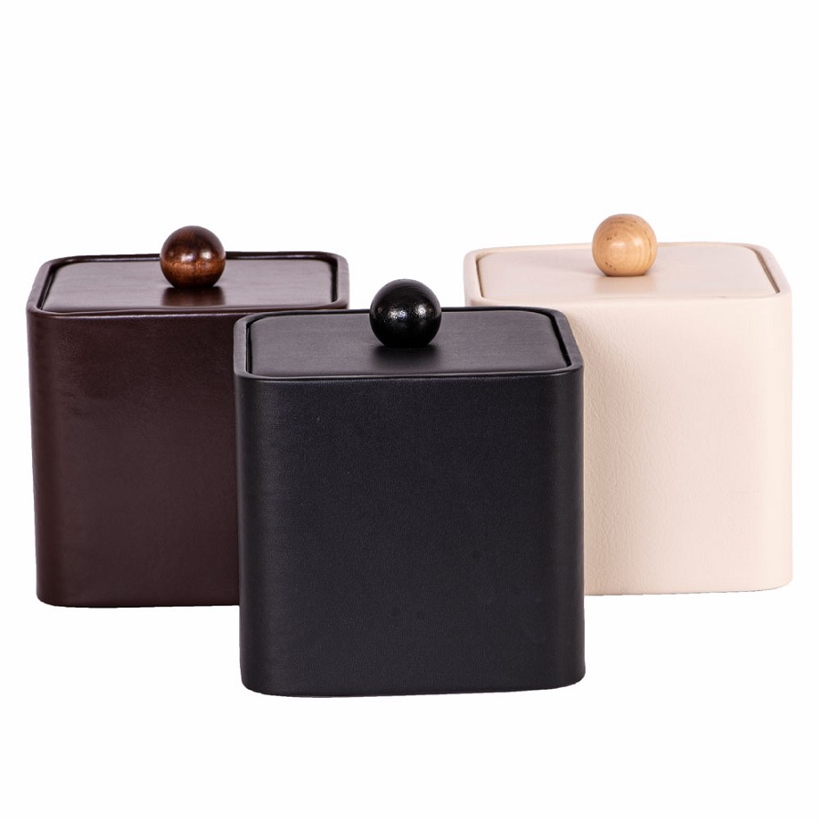 Hapco Executive Series 3 Qt. Square Vinyl Padded Ice Bucket With Vinyl Lid & Wood Knob 12 Per Case Price Per Each 