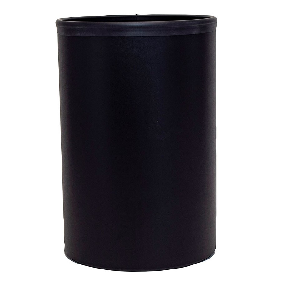 Hapco 20 Qt. Round Leatherette Wrapped Plastic Wastebasket With Top Bumper Black 4 Per Case Price Per Each 