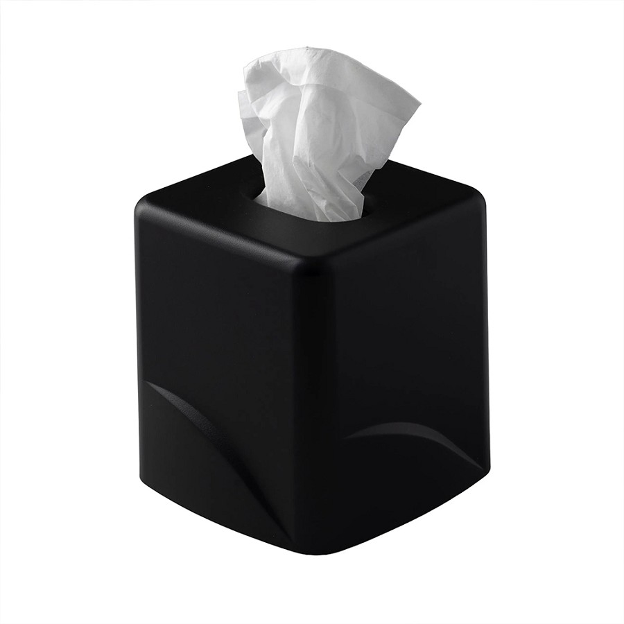 Hapco Wave Collection Boutique Tissue Box Without Bottom Black 12 Per Case Price Per Each 
