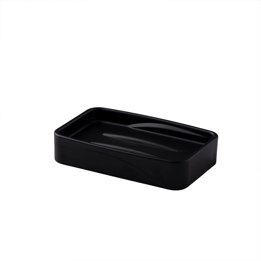 Hapco Wave Collection Rectangular Soap Dish Black 12 Per Case Price Per Each 