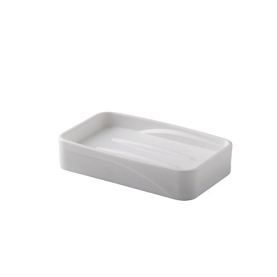 Hapco Wave Collection Rectangular Soap Dish White 12 Per Case Price Per Each 