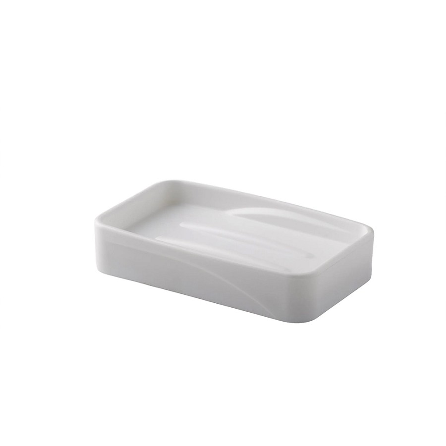 Hapco Wave Collection Rectangular Soap Dish White 12 Per Case Price Per Each 