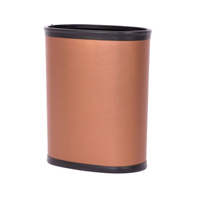 Hapco Metallic Collection 13 Qt. Oval Metal Wrapped Wastebasket With Top & Bottom Bumper 6 Per Case Price Per Each 