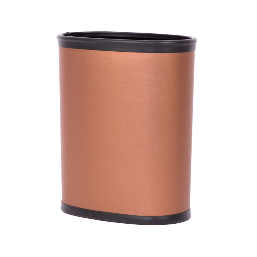 Hapco Metallic Collection 13 Qt. Oval Metal Wrapped Wastebasket With Top & Bottom Bumper 6 Per Case Price Per Each 