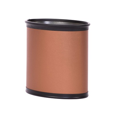 Hapco Metallic Collection 8 Qt. Oval Metal Wrapped Wastebasket With Top & Bottom Bumper 6 Per Case Price Per Each 