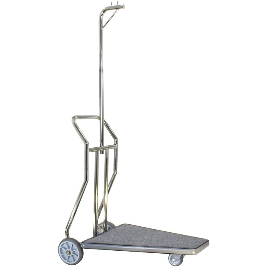 Hospitality 1 Source Compact Luggage Carrier Stainless Steel/Grey Carpet & Bumper 
