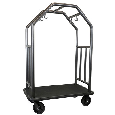 Hospitality 1 Source Coastal Series Bellman's Cart With 8” Semi Pneumatic Wheels Rust Resistant Finish 