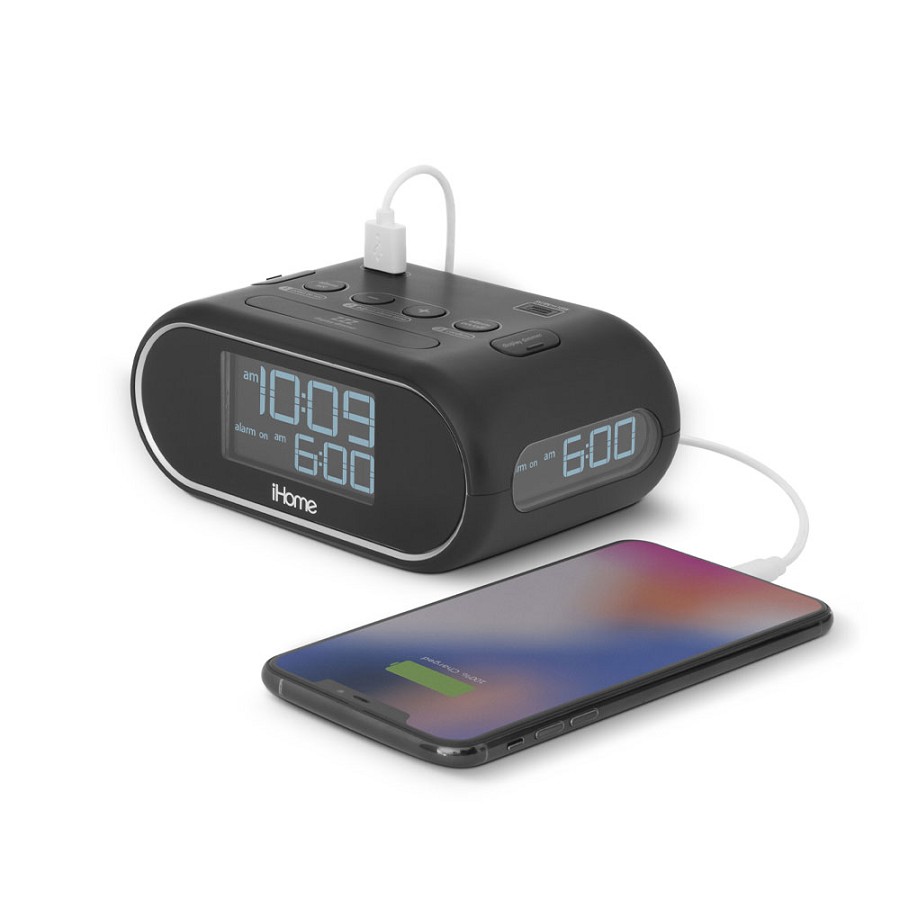 iHome HIH35 Triple Display Pre-set Alarm Clock With Dual USB Charging 4 Per Case Price Per Each 