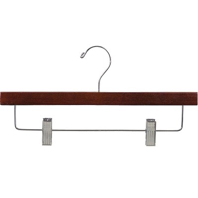 14' Bottom Hanger With Clips Walnut Stain Wood With Nickel Hardware 100 Per Case Price Per Case 